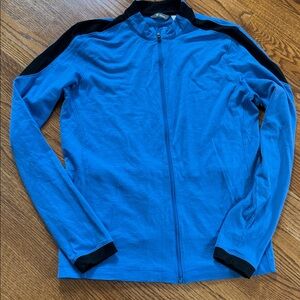 Ibex merino wool bike cycling full zip jersey jacket - size L